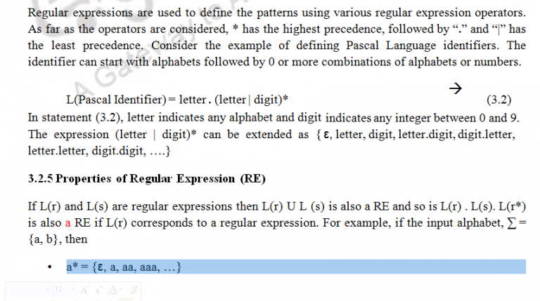 Lexical phase –Regular expression – Compiler Design