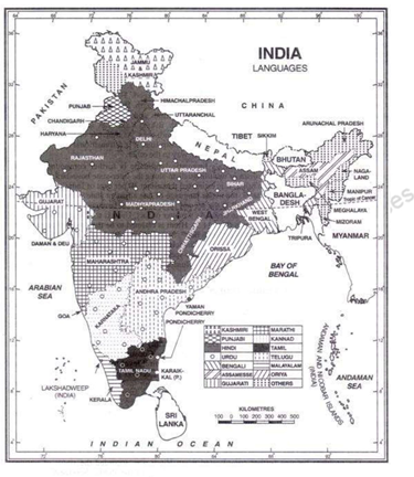 Spatial Distribution of Languages and Dialects in India – Urban Geography