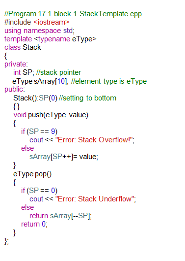Class Templates – Object Oriented Concepts and Programming Using C++